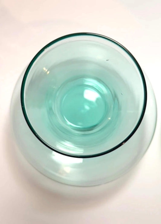 Skandinavisk turkis-grøn glaskaraffel i mundblæst glas, ca. 1960’erne