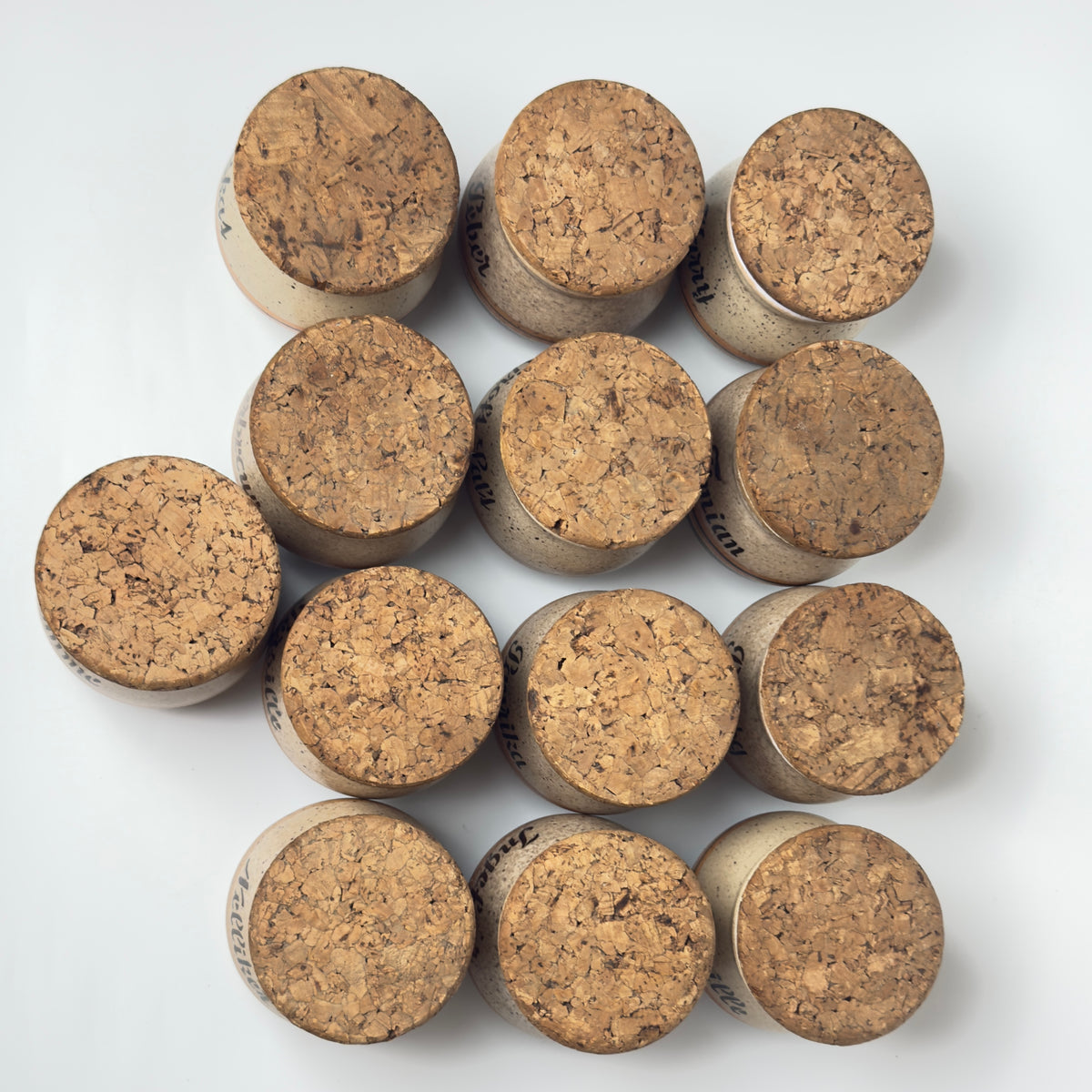 Henrik Fog stoneware spice jars with cork lids – Danish ceramics