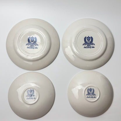 Two trio sets of Imerco 50th anniversary tableware, Rosenborg Castle and Fredensborg Castle 1978