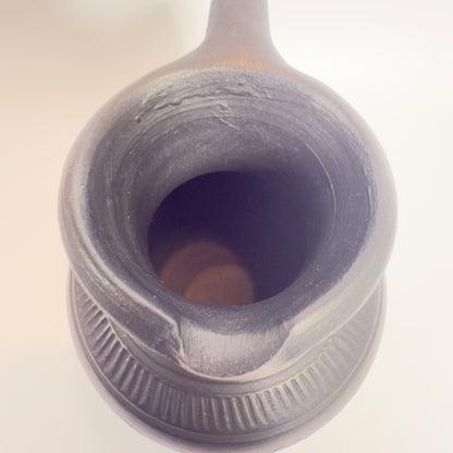 Mohács, black-fired ceramic jug from Hungary - midcentury 