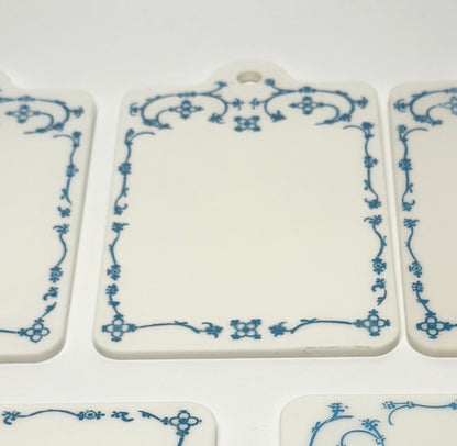 5 retro plastic butter boards – Musselmalet style