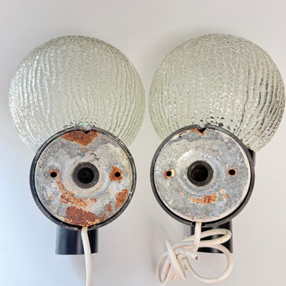 2 vintage outdoor wall lights – E.S. Horn Ice Ball