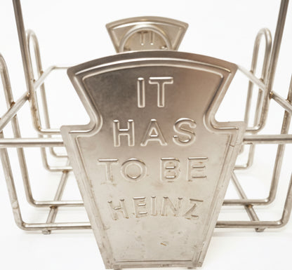 Vintage Heinz flaskeholder / condiment caddy i metal – “It Has To Be Heinz”