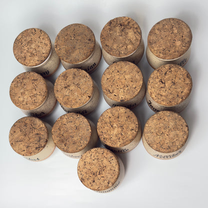 Henrik Fog stoneware spice jars with cork lids – Danish ceramics