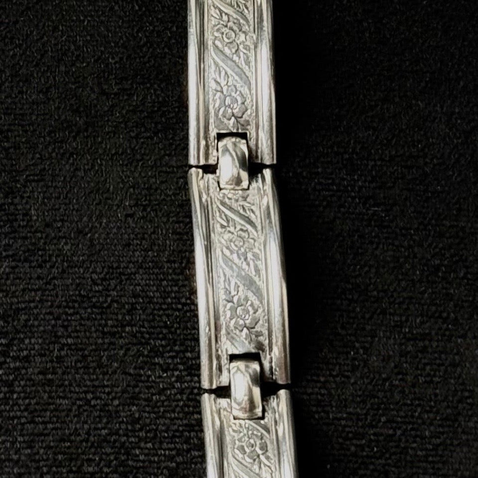 Speidel antique bracelet in .835 silver with Art Nouveau-inspired floral decor -