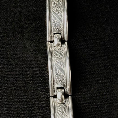 Speidel antique bracelet in .835 silver with Art Nouveau-inspired floral decor -