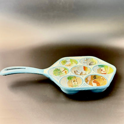 Hand-painted cast iron apple slice pan from H. Jensen Jyderup 1979