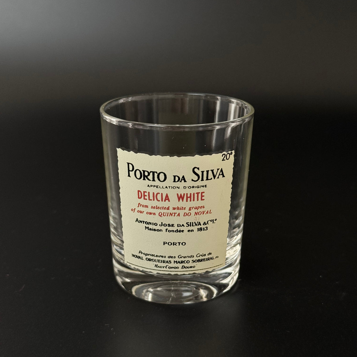 Vintage portvinsglas med tryk 