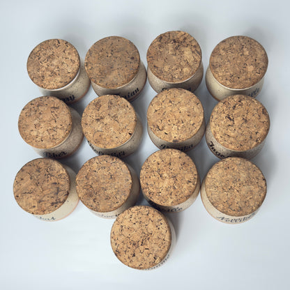 Henrik Fog stoneware spice jars with cork lids – Danish ceramics