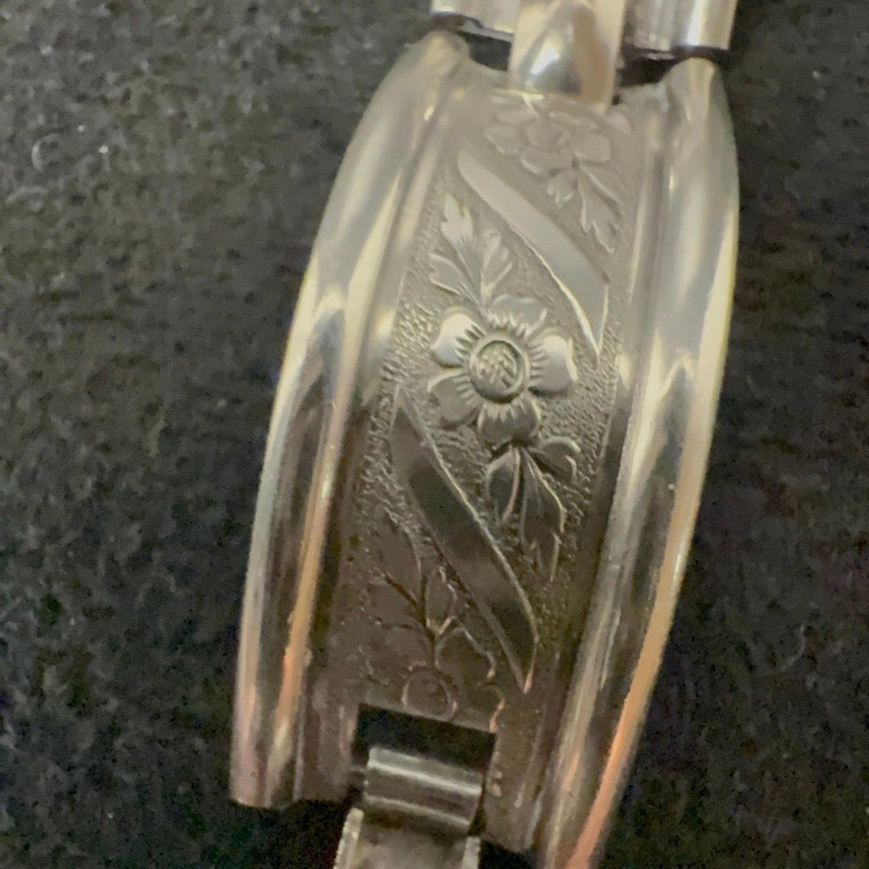 Speidel antique bracelet in .835 silver with Art Nouveau-inspired floral decor -