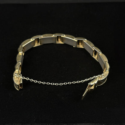 Vintage Toledo damascene armbånd med guldindlejring