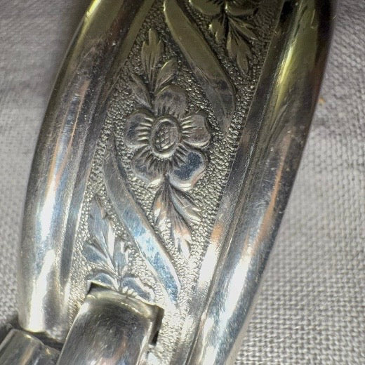 Speidel antique bracelet in .835 silver with Art Nouveau-inspired floral decor -