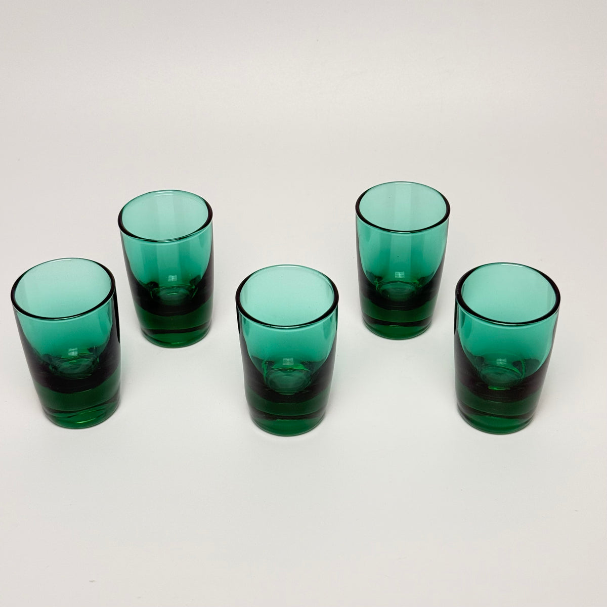 Hadeland "Kollen" cordial glasses – Willy Johansson – green/turquoise – 1960s – set of 5