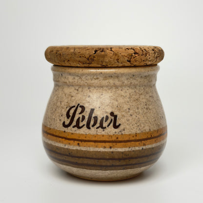Henrik Fog stoneware spice jars with cork lids – Danish ceramics