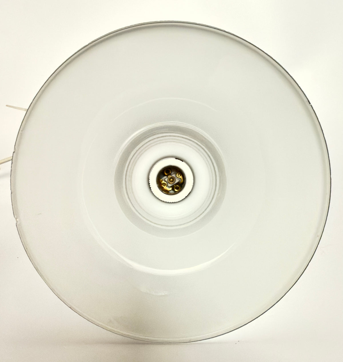 Opal glass pendant with brass suspension – circa 1940–1950s