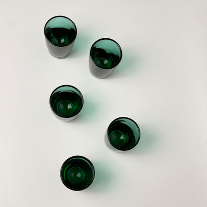 Hadeland "Kollen" cordial glasses – Willy Johansson – green/turquoise – 1960s – set of 5