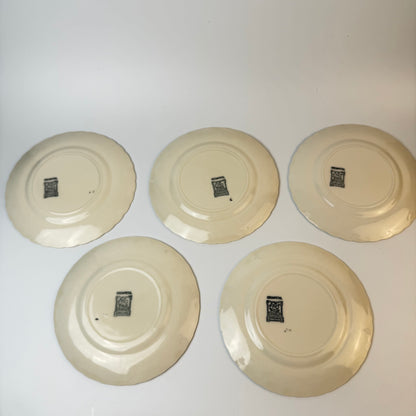 Grindley Cream Petal earthenware dessert plates