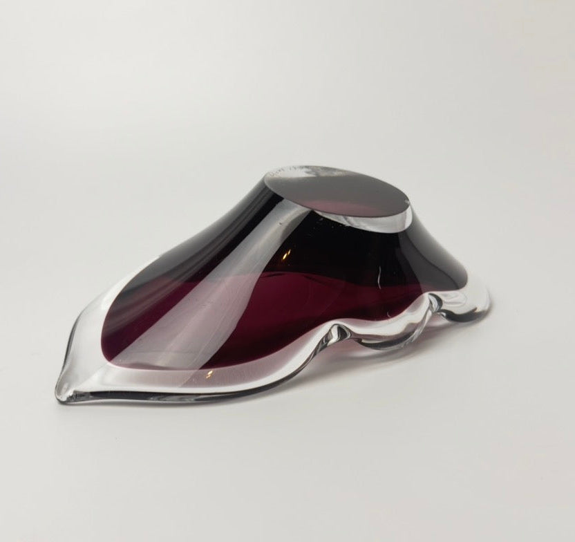 Åfors kunstglas skål model 1739 “Lila” svensk glasdesign 1960-70’erne