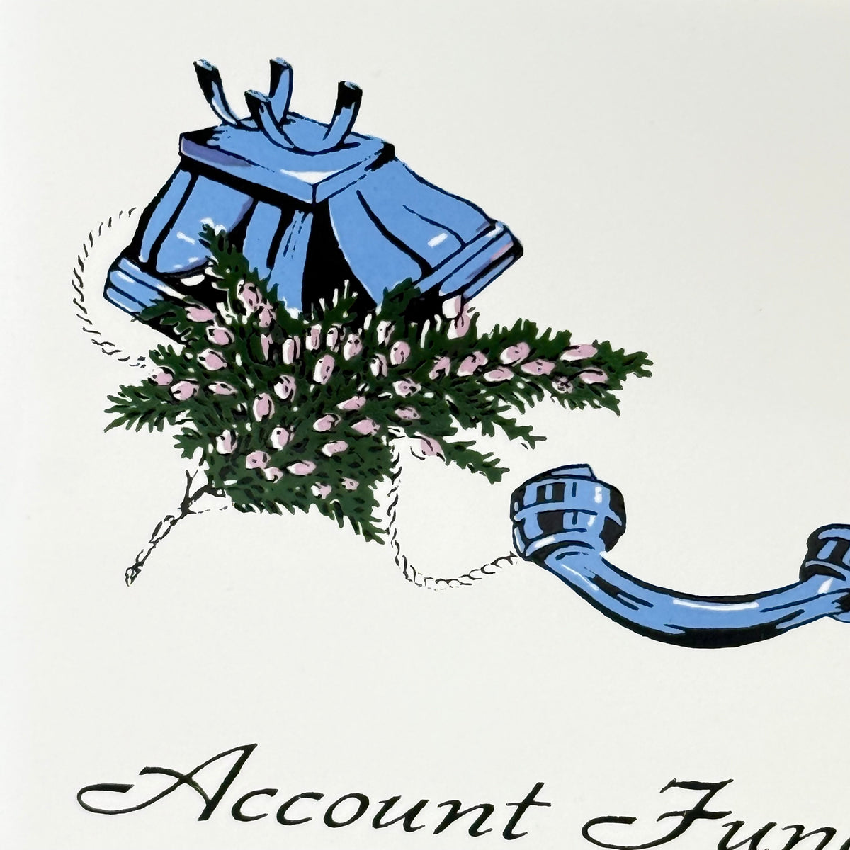 Vintage sparebøsse "Account Fund" i metal med emaljeret front