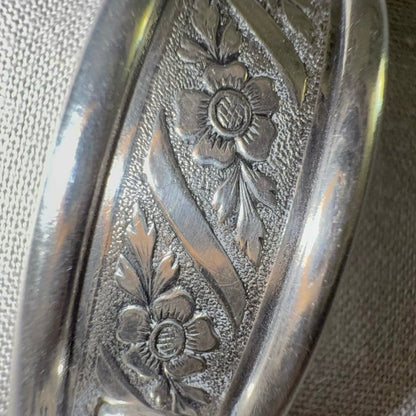 Speidel antique bracelet in .835 silver with Art Nouveau-inspired floral decor -