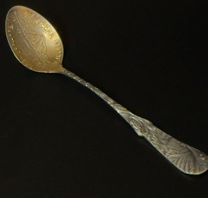 Antik souvenir teske i sterlingsølv, motiv Mount Tacoma og Native American, USA ca. 1900 - Frøken Lilly