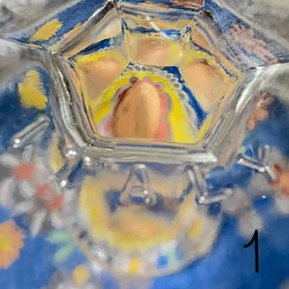 Italiensk champagne/dessertskål på fod i emaljemalet glas – 1960’erne - Frøken Lilly