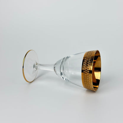 Lyngby Glas Tosca portvinsglas i krystal med bred ciseleret guldkant, 1960'erne - Frøken Lilly