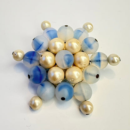 Vintage broche med glasperler og faux perler 1950’er - Frøken Lilly