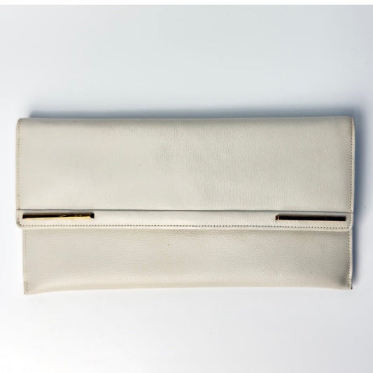 Vintage Comtesse clutch i hvidt læder - Frøken Lilly