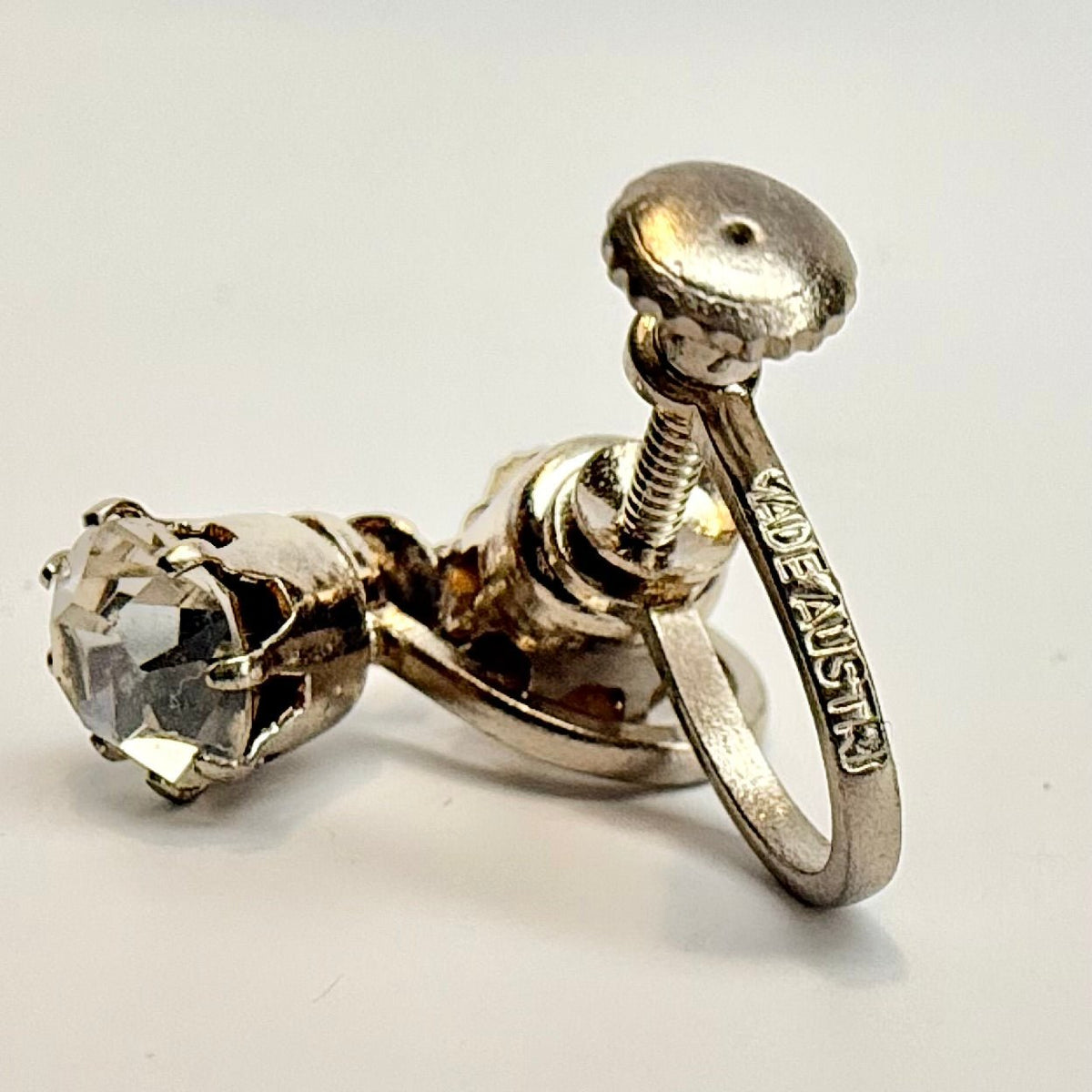 Vintage øreringe fra Østrig med facetslebne krystalsten, skruelås - screw back - Frøken Lilly